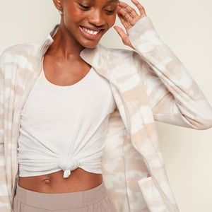 NWOT Old Navy - Light Pink/Cream Camo Fleece Zip Up Jacket